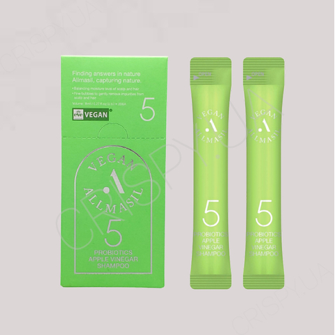 Набір шампунів для волосся  з пробіотиками та яблучним оцтом ALLMASIL 5 Probiotics Apple Vinegar Shampoo - 8 мл*20 шт