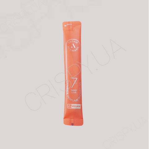 Пробник гелю для душу з ароматом іриса ALLMASIL 7 Ceramide Perfume Shower Gel Sweet Love - 8 мл