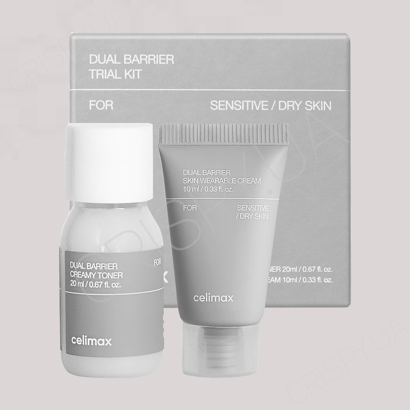 Набір мініатюр для чутливої та сухої шкіри Celimax Dual Barrier Trial Kit - 20+10 мл - Фото №2