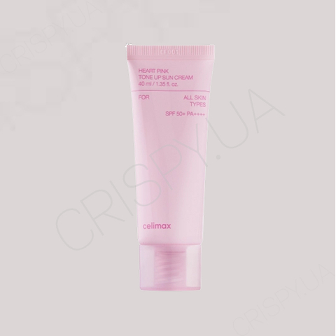 Зволожуючий сонцезахисний крем Celimax Heart Pink Tone Up Sun Cream SPF 50+ PA++++ - 40 мл