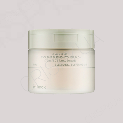 Пади заспокійливі для обличчя Celimax Ji Woo Gae Cica BHA Blemish Toner Pad - 60 шт