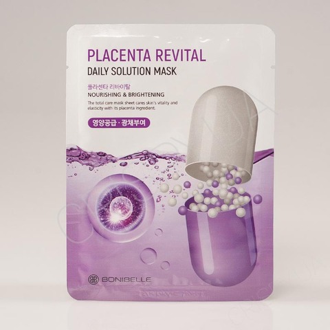Тканинна маска для обличчя з білками плаценти ENOUGH BONIBELLE PLACENTA REVITAL DAILY SOLUTION MASK - 23 мл