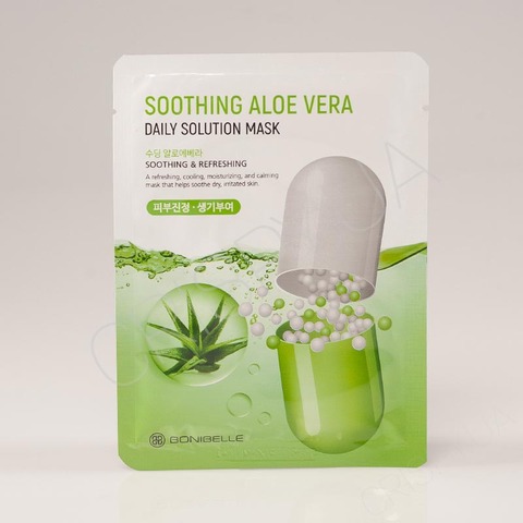 Тканинна маска для обличчя з алое ENOUGH BONIBELLE SOOTHING ALOE VERA DAILY SOLUTION MASK - 23 мл