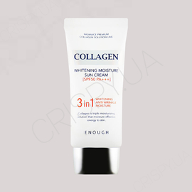 Сонцезахисний крем для обличчя Enough Collagen 3in1 Whitening Moisture Sun Cream SPF50 PA+++ - 50 мл  (модель:6485) Сонцезахисний крем для обличчя Enough Collagen 3in1 Whitening Moisture Sun Cream SPF50 PA+++ - 50 мл