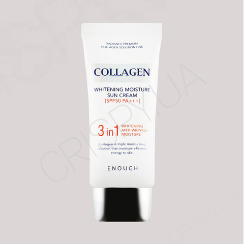 Сонцезахисний крем для обличчя Enough Collagen 3in1 Whitening Moisture Sun Cream SPF50 PA+++ - 50 мл 