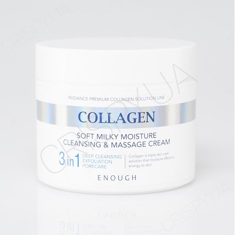 Очищаючий масажний крем для обличчя та тіла Enough Collagen Soft Milky Moisture Cleansing & Massage Cream - 300 г
