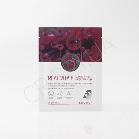Тканинна маска для обличчя з вітамінами Enough Real vita 8 complex pro bright up mask - 25 мл
