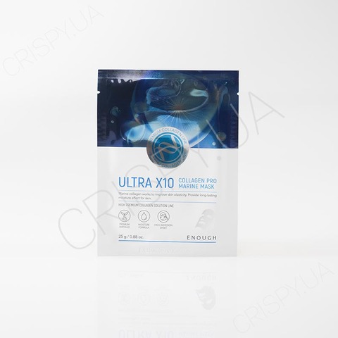 Тканинна маска для обличчя з колагеном Enough Ultra x10 collagen pro marine mask - 25 мл