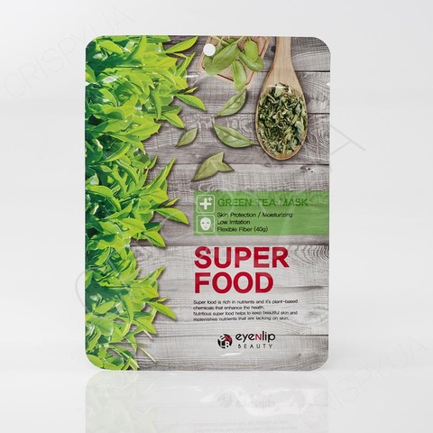 Тканинна маска для обличчя із зеленим чаєм EYENLIP SUPER FOOD GREEN TEA MASK - 23 мл