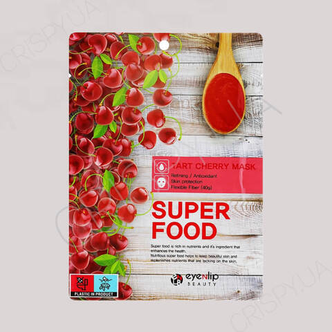 Тканинна маска для обличчя з вишнею Eyenlip Super Food Mask  Tart Cherry - 23 мл