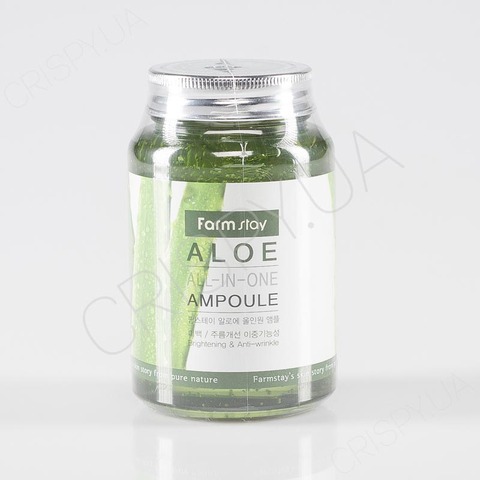 Заспокійлива сироватка для обличчя з алое FARMSTAY ALOE ALL-IN ONE AMPOULE - 250 мл