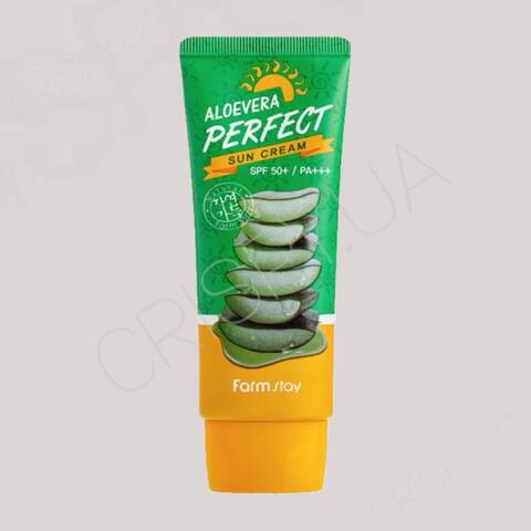 Сонцезахисний крем для обличчя з алое FARMSTAY ALOEVERA PERFECT SUN CREAM - 70 мл