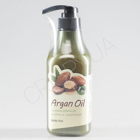 Шампунь-кондиціонер для волосся з арганою FARMSTAY ARGAN OIL COMPLETE VOLUME UP SHAMPOO & CONDITIONER - 530 мл