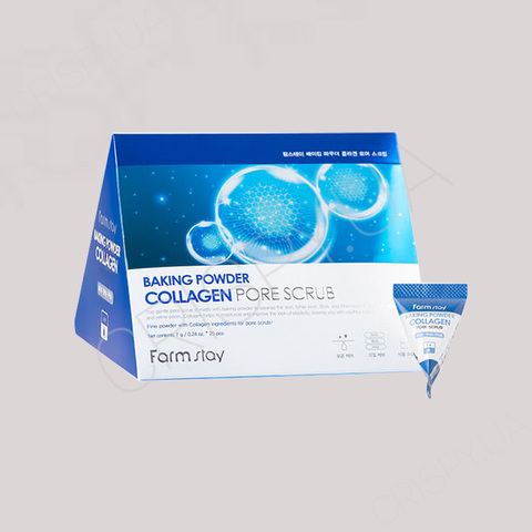 Содовий скраб для очищення пір FARMSTAY BAKING POWDER COLLAGEN PORE SCRUB - 25*7 г