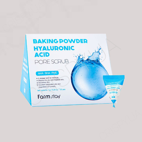 Содовий скраб з гіалуроном FARMSTAY BAKING POWDER HYALURONIC ACID PORE SCRUB - 25*7 г