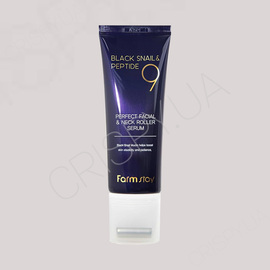 Сироватка-ролер FARMSTAY BLACK SNAIL & PEPTIDE 9 PERFECT FACIAL & NECK ROLLER SERUM - 100 мл (модель:7278) Сироватка-ролер FARMSTAY BLACK SNAIL & PEPTIDE 9 PERFECT FACIAL & NECK ROLLER SERUM - 100 мл