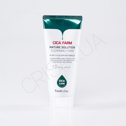 Пінка для вмивання з центелою FARMSTAY CICA FARM NATURE SOLUTION CLEANSING FOAM - 180 мл