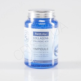 Зволожуюча сироватка з колагеном FARMSTAY COLLAGEN & HYALURONIC ACID ALL-IN ONE AMPOULE - 250 мл (модель:2740) Зволожуюча сироватка з колагеном FARMSTAY COLLAGEN & HYALURONIC ACID ALL-IN ONE AMPOULE - 250 мл