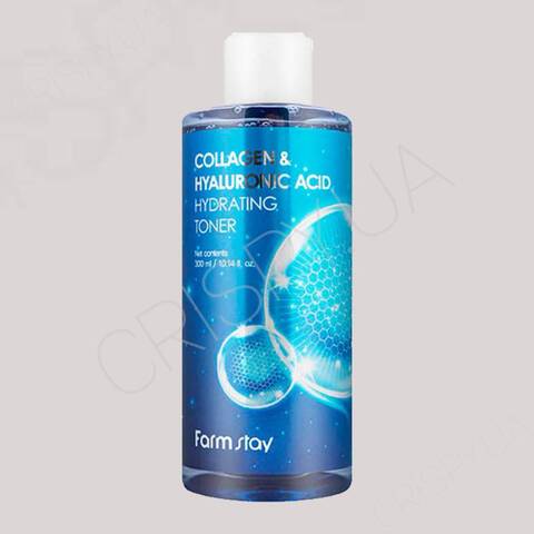 Тонер з гіалуроном і колагеном FARMSTAY COLLAGEN & HYALURONIC ACID HYDRATING TONER - 300 мл