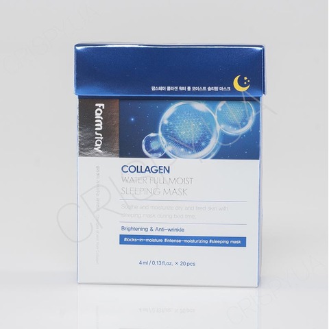 Набір масок, що не змиваються, для обличчя з колагеном FARMSTAY COLLAGEN WATER FULL MOIST SLEEPING MASK - 20*4 мл