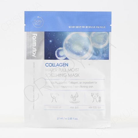 Тканинна маска для обличчя з колагеном FARMSTAY COLLAGEN WATER FULL MOIST SOOTHING MASK - 27 мл