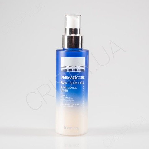 Тонер для освітлення зі стовбуровими клітинами FARMSTAY DERMA CUBE PLANT STEM CELL SUPER ACTIVE TONER - 200 мл