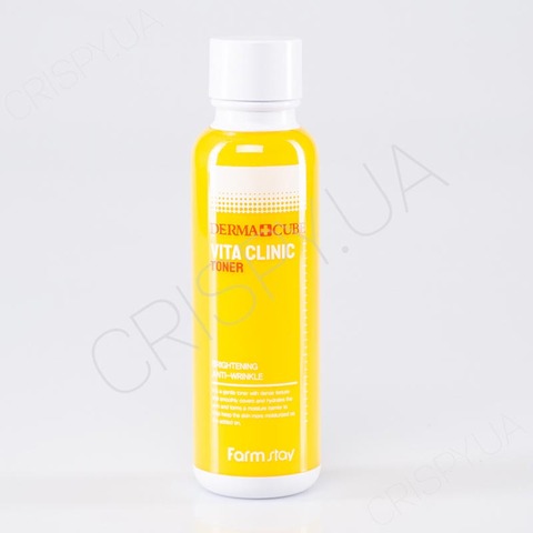 Тонер для обличчя вітамінний FARMSTAY DERMA CUBE VITA CLINIC TONER - 120 мл