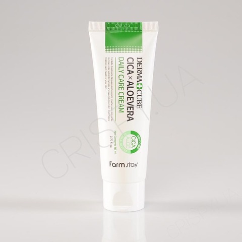 Крем для обличчя з центелою та алое FARMSTAY DERMACUBE CICA & ALOEVERA DAILY CARE CREAM - 80 мл