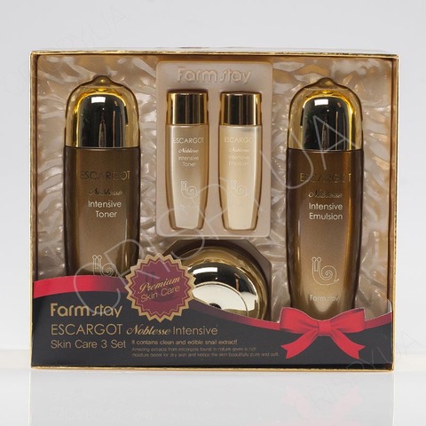 Набір засобів для обличчя з равликом FARMSTAY ESCARGOT NOBLESSE INTENSIVE SKIN CARE 3 SET - 5 предметів