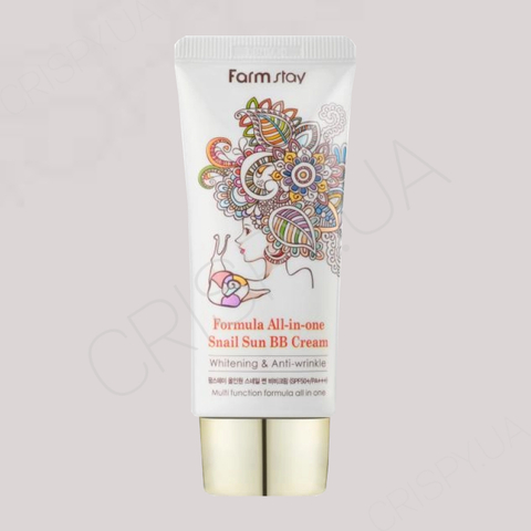 Антивіковий BB крем з муцином равлика FARMSTAY FORMULA ALL-IN-ONE SNAIL SUN BB CREAM - 50 г 