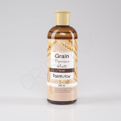 Тонер для обличчя пом'якшуючий FARMSTAY GRAIN PREMIUM WHITE TONER - 350 мл