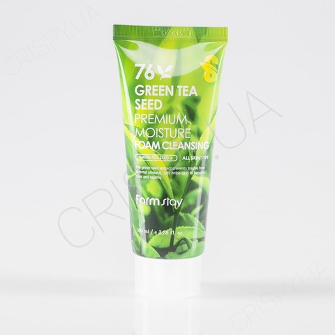 Пінка для вмивання із зеленим чаєм FARMSTAY GREEN TEA SEED PREMIUM MOISTURE FOAM CLEANSING - 100 мл