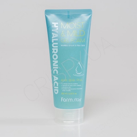 Зволожуюча пінка для вмивання FARMSTAY HYALURONIC ACID MOIST & MILD GEL FOAM - 200 мл