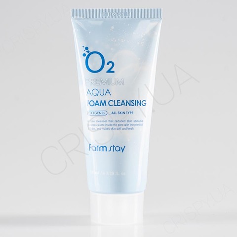 Киснева очищаюча пінка для обличчя FARMSTAY O2 PREMIUM AQUA FOAM CLEANSING - 100 мл