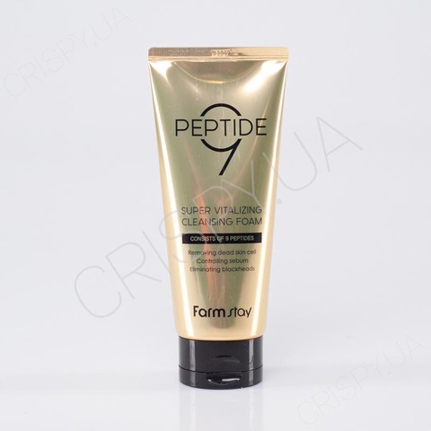 Пінка для вмивання обличчя з пептидами FARMSTAY PEPTIDE9 SUPER VITALIZING CLEANSING FOAM - 180 мл