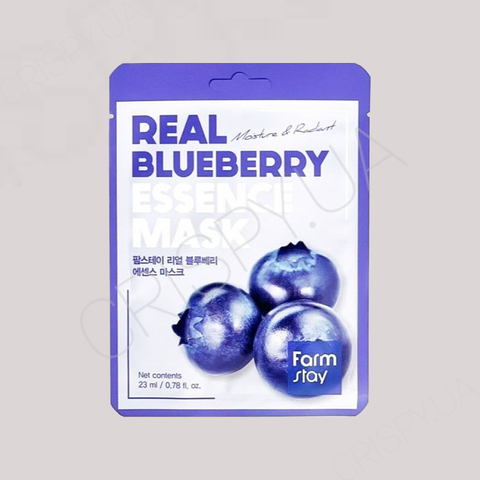 Тканинна маска для обличчя з екстрактом чорниці FARMSTAY REAL BLUEBERRY ESSENCE MASK - 23 мл