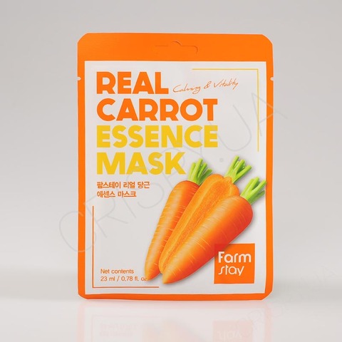 Тканинна маска для обличчя з морквою FARMSTAY REAL CARROT ESSENCE MASK - 23 мл