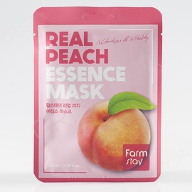 Листова маска для обличчя з персиком FARMSTAY REAL PEACH ESSENCE MASK - 23 мл (модель:3080) Листова маска для обличчя з персиком FARMSTAY REAL PEACH ESSENCE MASK - 23 мл