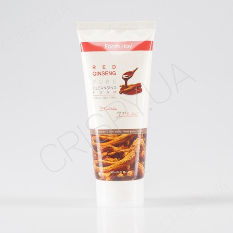Пінка для вмивання з женьшенем FARMSTAY RED GINSENG PURE CLEANSING FOAM - 180 мл