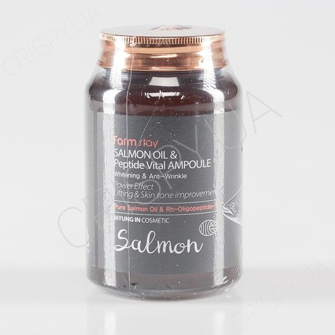 Антивікова сироватка для обличчя з олією і пептидом FARMSTAY SALMON OIL & PEPTIDE VITAL AMPOULE - 250 мл