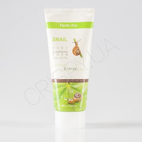 Пінка для вмивання з равликом FARMSTAY SNAIL PURE CLEANSING FOAM - 180 мл