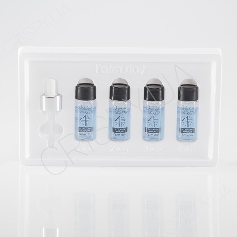 Набір антивікової сироватки FARMSTAY SPECIAL 4-WEEK COLLAGEN AMPOULE - 4 шт. по 10 мл