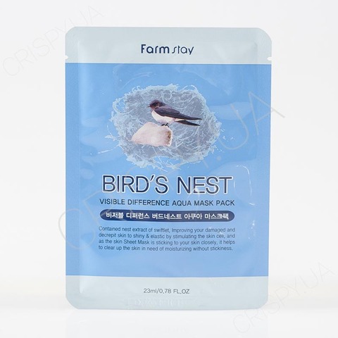 Тканинна маска з ластівчиним гніздом FARMSTAY VISIBLE DIFFERENCE BIRDS NEST AQUA MASK PACK - 23 мл