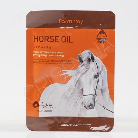 Тканинна маска з кінською олією FARMSTAY VISIBLE DIFFERENCE HORSE OIL MASK PACK - 23 мл