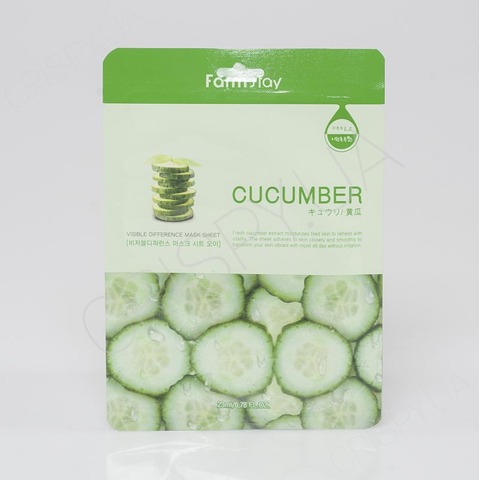 Тканинна маска для обличчя з огірком FARMSTAY VISIBLE DIFFERENCE MASK SHEET CUCUMBER - 23 мл