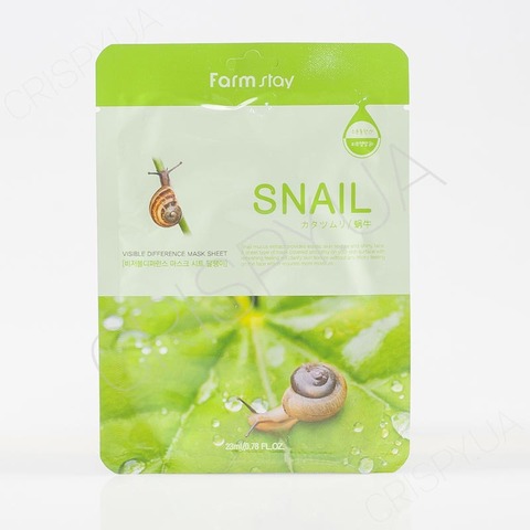 Тканинна маска з равликом FARMSTAY VISIBLE DIFFERENCE MASK SHEET SNAIL - 23 мл