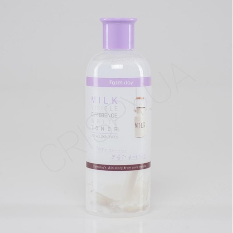 Тонер для обличчя з молочними протеїнами FARMSTAY VISIBLE DIFFERENCE MOISTURE TONER MILK - 350 мл