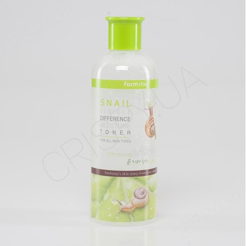Антивіковий тонер для обличчя з равликом FARMSTAY VISIBLE DIFFERENCE MOISTURE TONER SNAIL - 350 мл