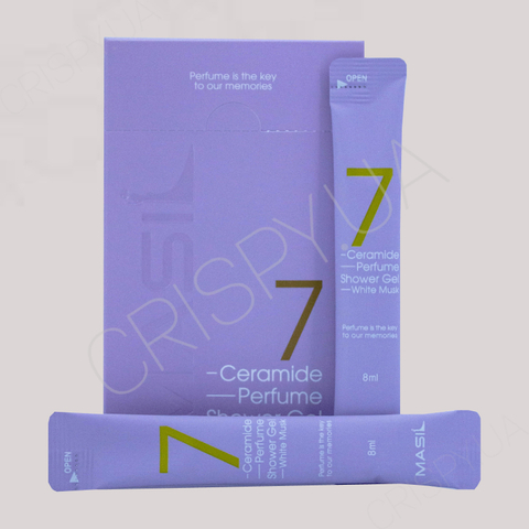 Парфумований гель для душу з церамідами MASIL 7 CERAMIDE PERFUME SHOWER (WHITE MUSK) - 8 мл * 20 шт