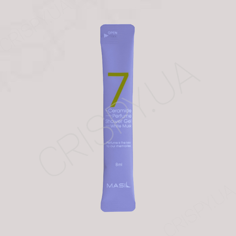 Пробник парфумованого геля для душу з церамідами MASIL 7 CERAMIDE PERFUME SHOWER (WHITE MUSK) - 8 мл 
